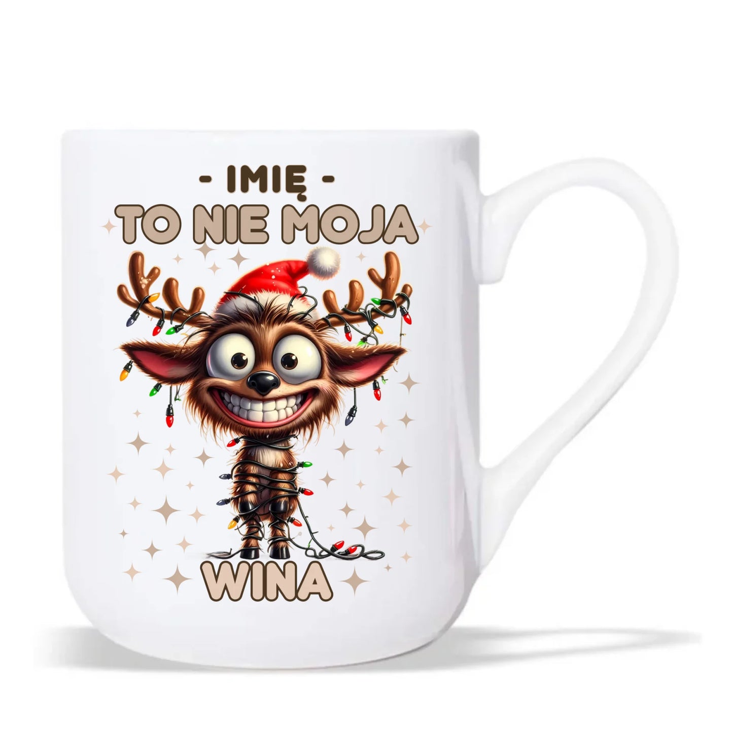 Kubek elegant świąteczny - Renifer To nie moja wina - personalizowany BN93 - StoryCups.pl