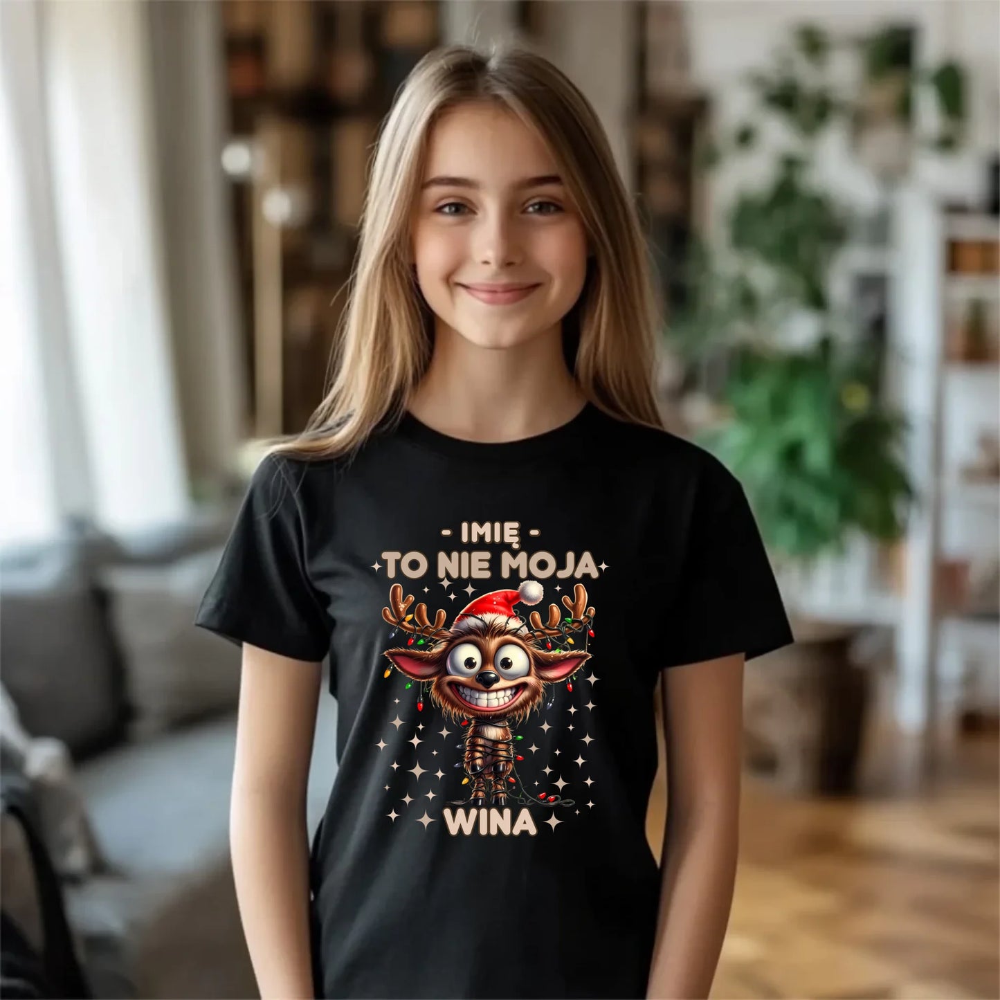 Koszulka dziecięca świąteczna - Renifer To nie moja wina - personalizowana BN93 - StoryCups.pl