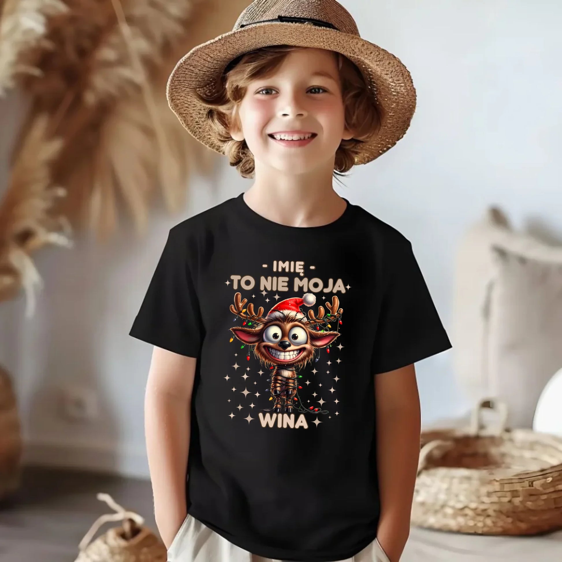 Koszulka dziecięca świąteczna - Renifer To nie moja wina - personalizowana BN93 - StoryCups.pl