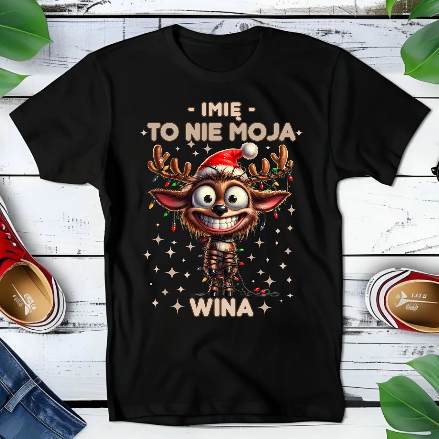 Koszulka dziecięca świąteczna - Renifer To nie moja wina - personalizowana BN93 - StoryCups.pl