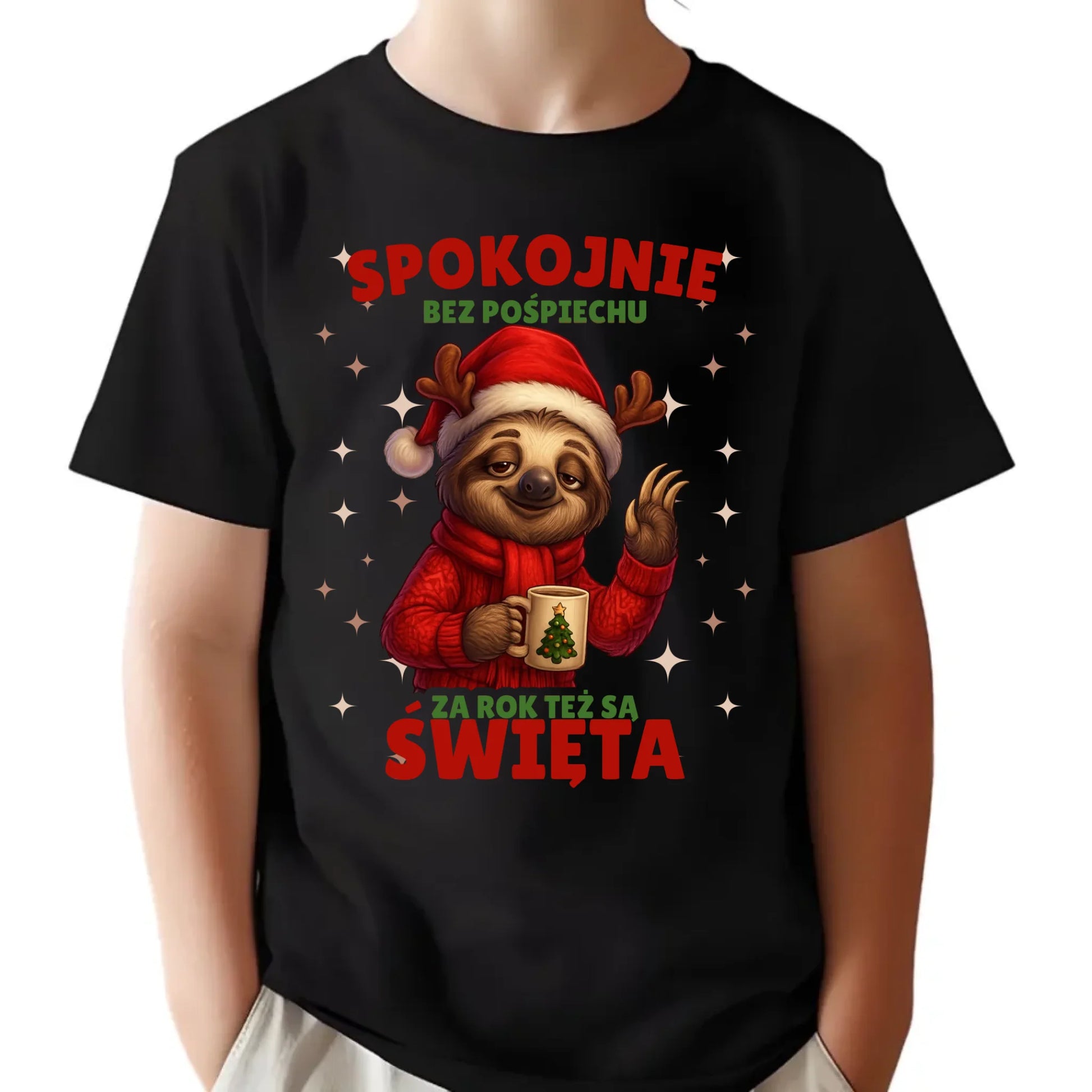 Koszulka dziecięca świąteczna - Leniwiec Za rok też są święta BN92 - StoryCups.pl