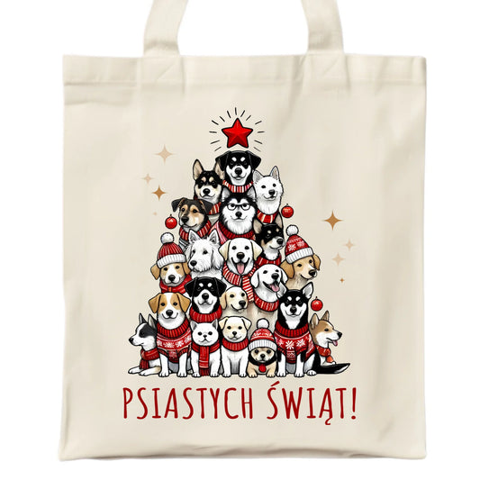 Torba świąteczna - Psia choinka Psiastych Świąt BN90 - StoryCups.pl