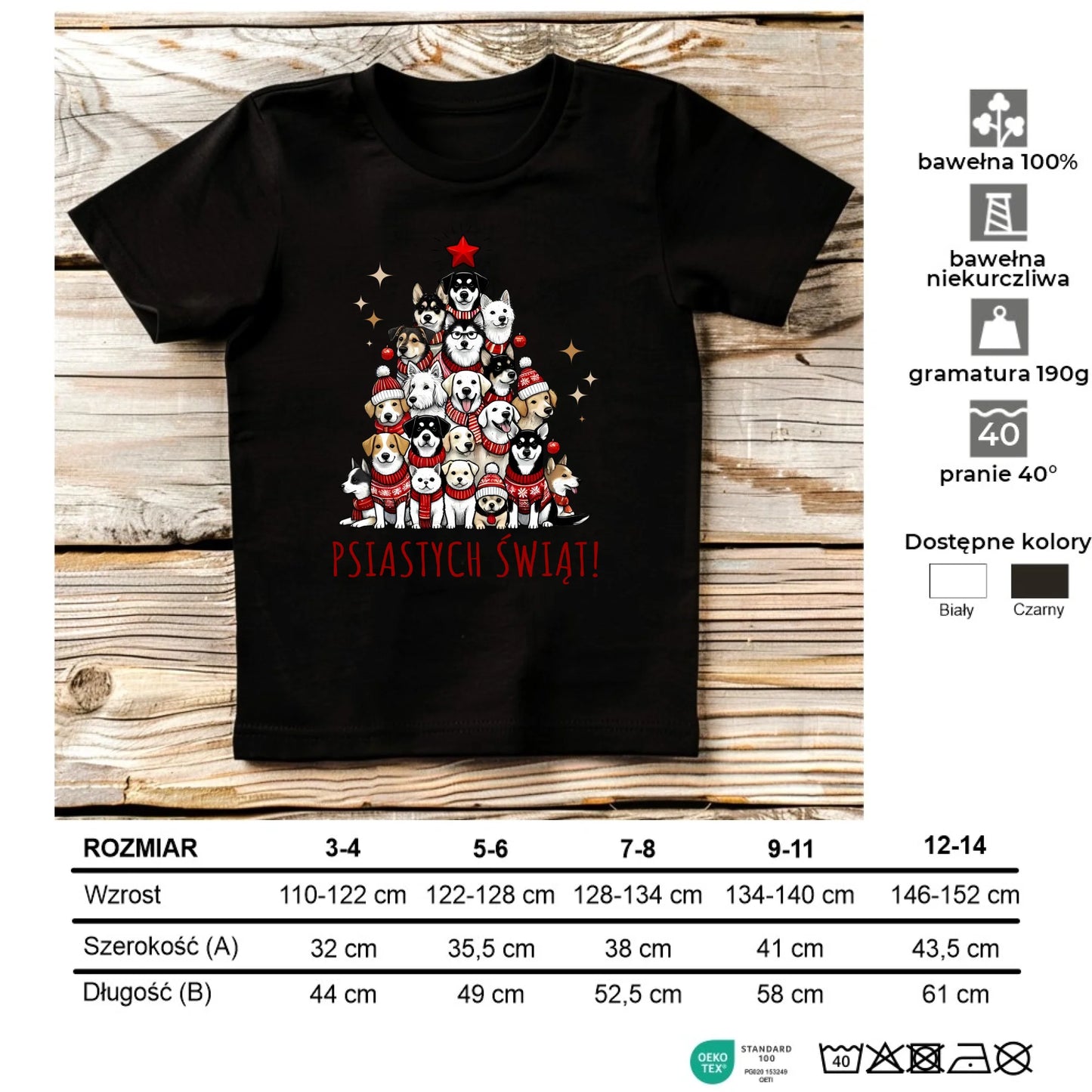 Koszulka dziecięca świąteczna - Psia choinka Psiastych Świąt BN90 - StoryCups.pl