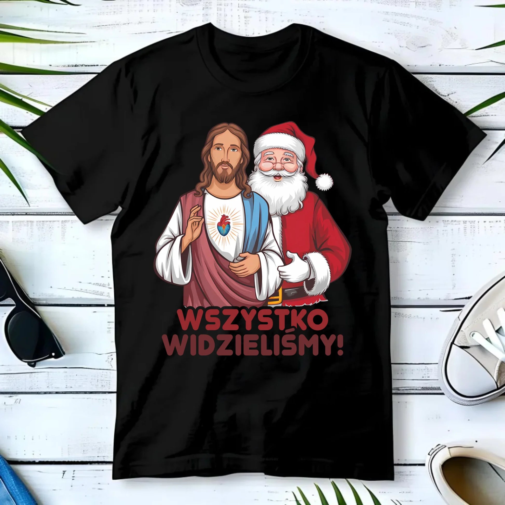 Koszulka męska świąteczna - Jezus i Mikołaj Wszystko widzieliśmy BN89 - StoryCups.pl