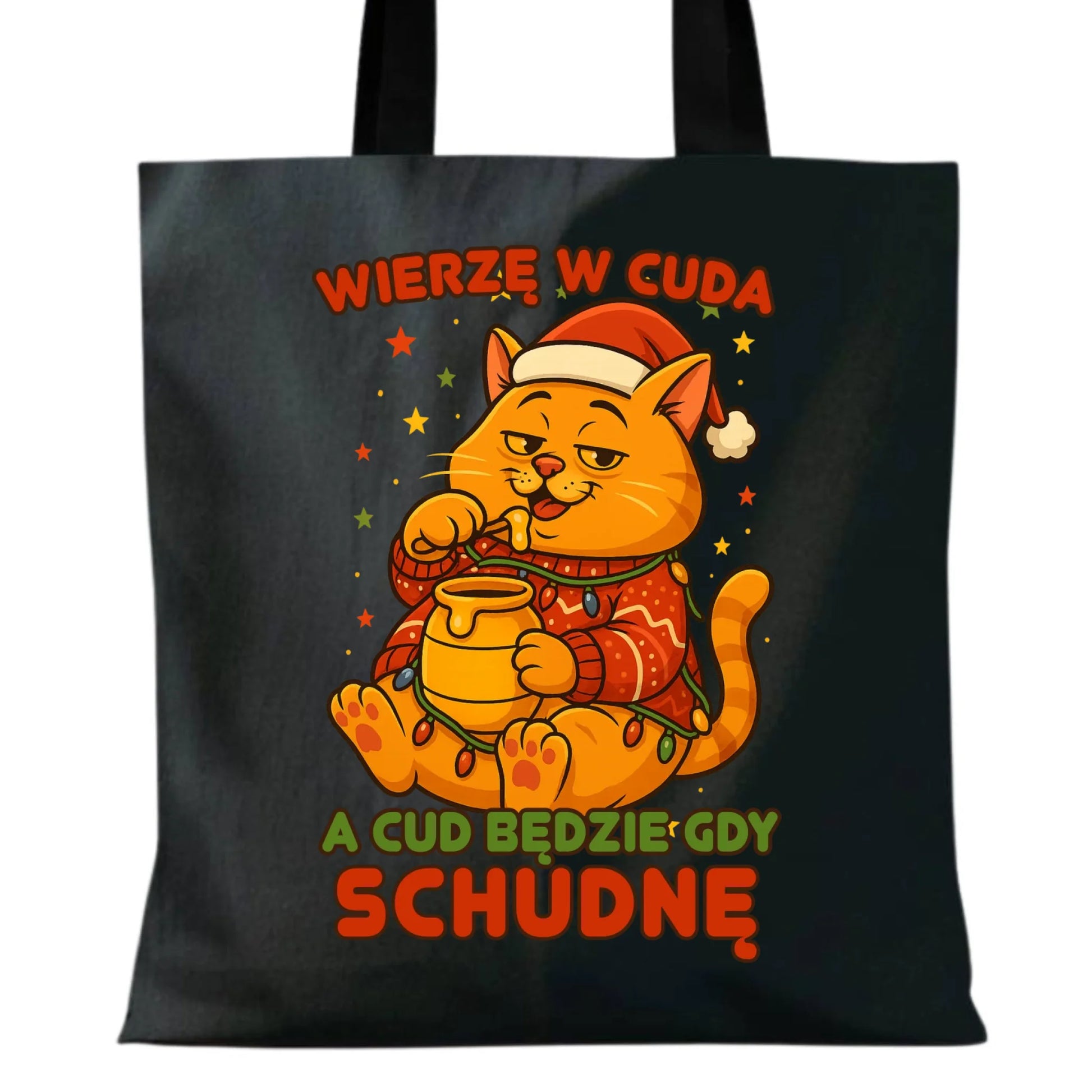 Torba świąteczna - Wierzę w cuda, a cud będzie gdy schudnę BN88 - StoryCups.pl