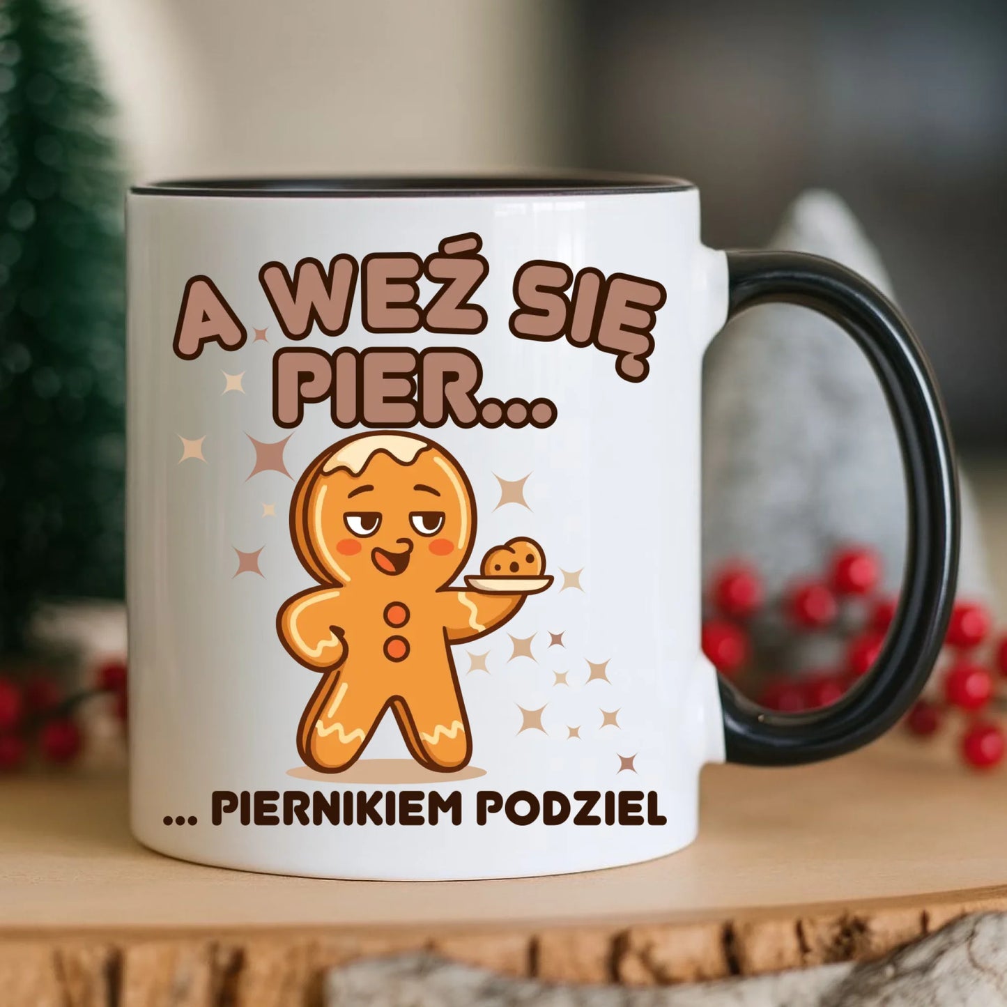 Kubek świąteczny - Piernik A weź się pier... piernikiem podziel BN87 - StoryCups.pl