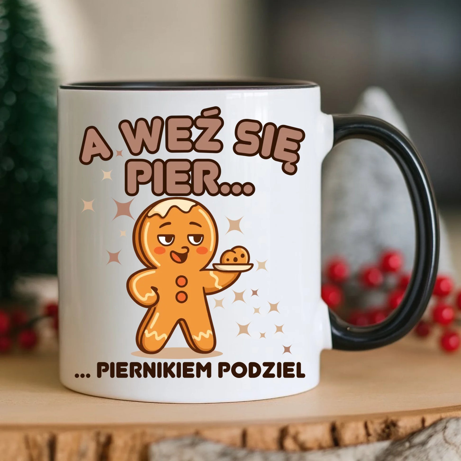 Kubek świąteczny - Piernik A weź się pier... piernikiem podziel BN87 - StoryCups.pl