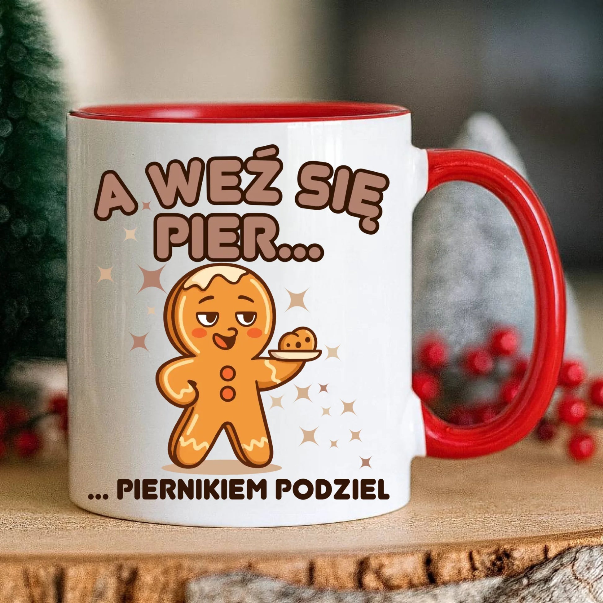Kubek świąteczny - Piernik A weź się pier... piernikiem podziel BN87 - StoryCups.pl