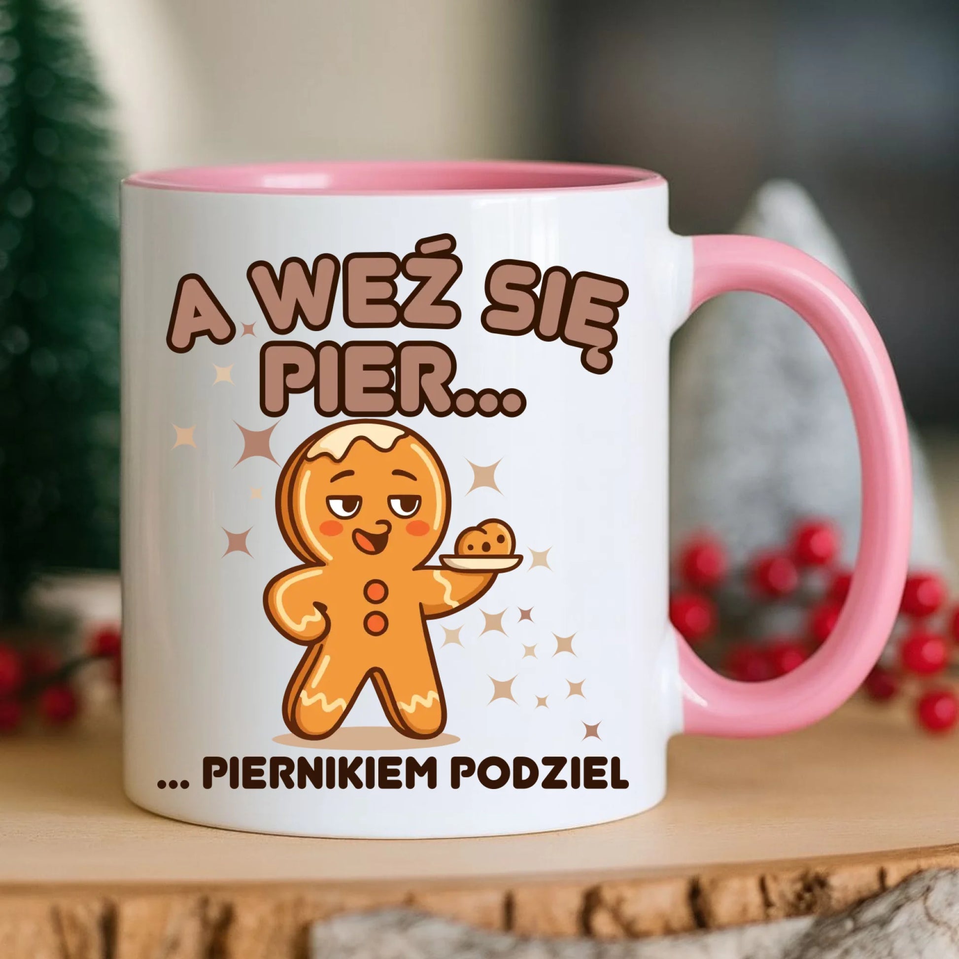 Kubek świąteczny - Piernik A weź się pier... piernikiem podziel BN87 - StoryCups.pl