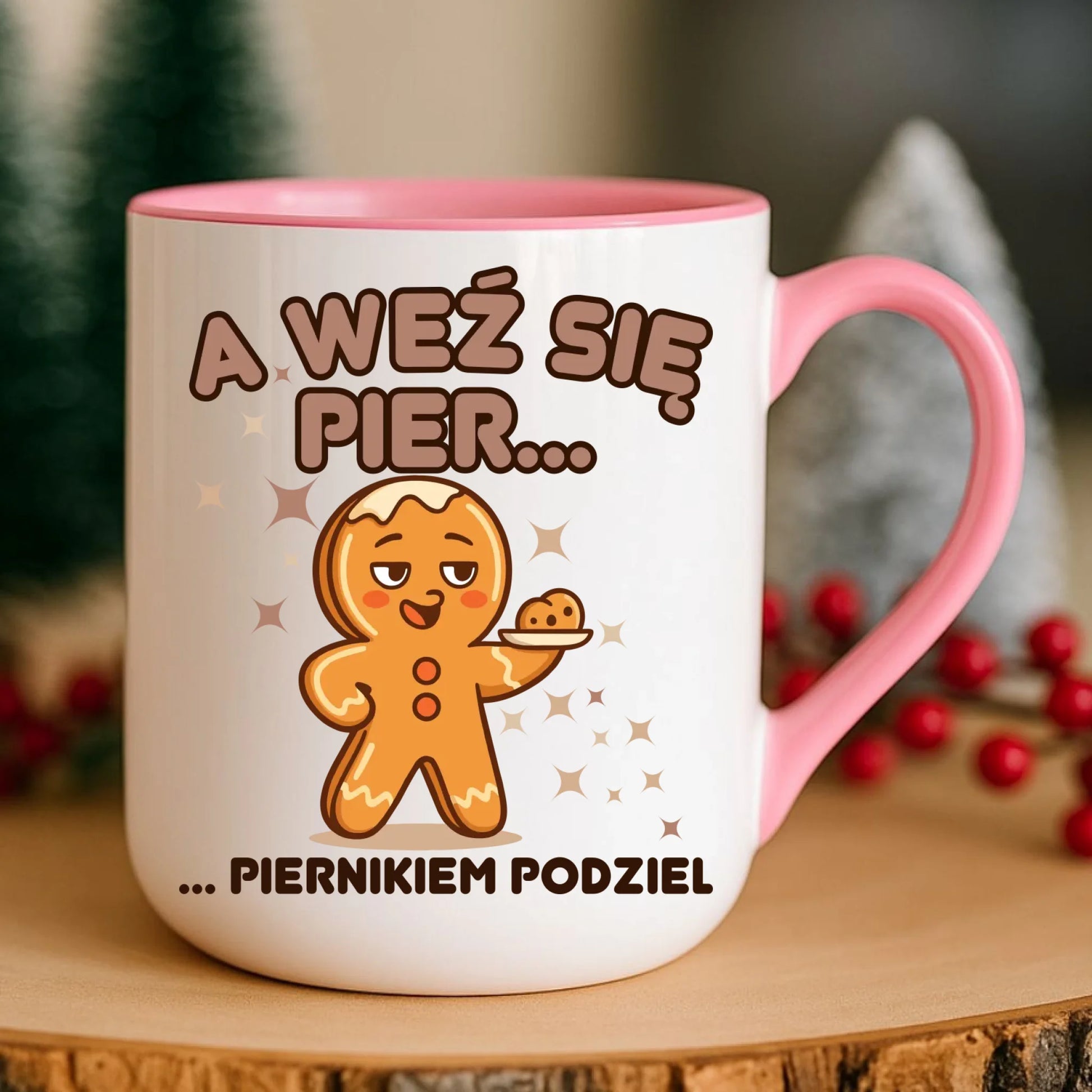 Kubek elegant świąteczny - Piernik A weź się pier... piernikiem podziel BN87 - StoryCups.pl