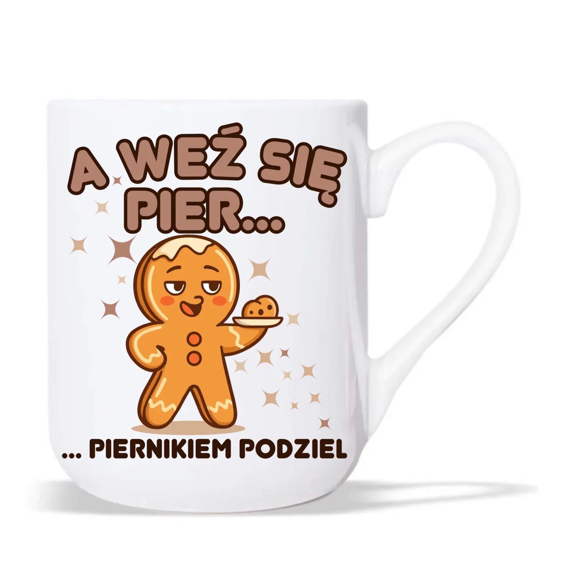 Kubek elegant świąteczny - Piernik A weź się pier... piernikiem podziel BN87 - StoryCups.pl