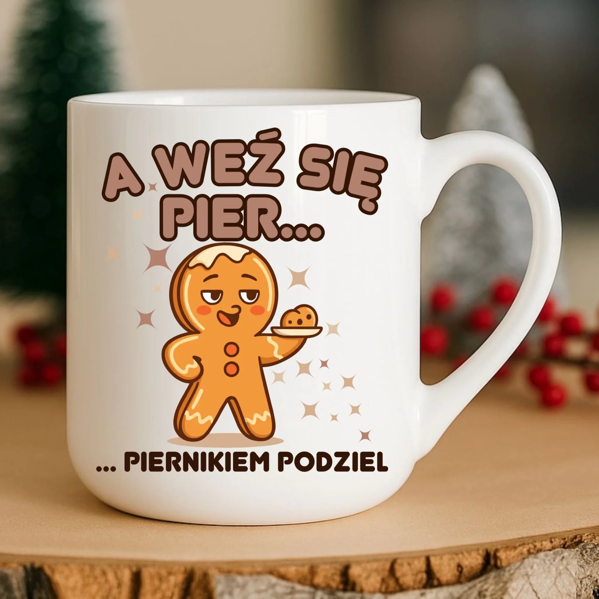 Kubek elegant świąteczny - Piernik A weź się pier... piernikiem podziel BN87 - StoryCups.pl