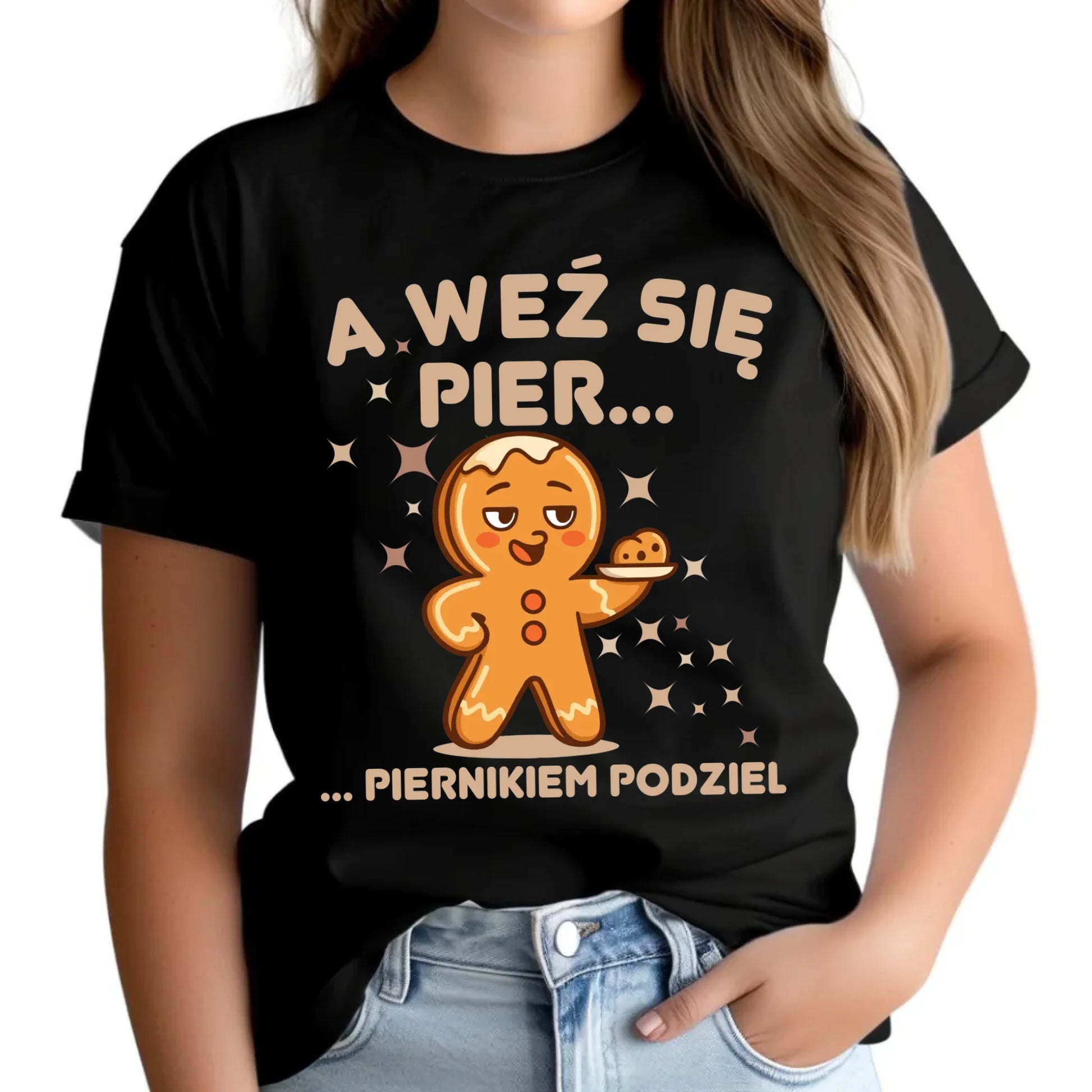 Koszulka damska świąteczna - Piernik A weź się pier... piernikiem podziel BN87 - StoryCups.pl