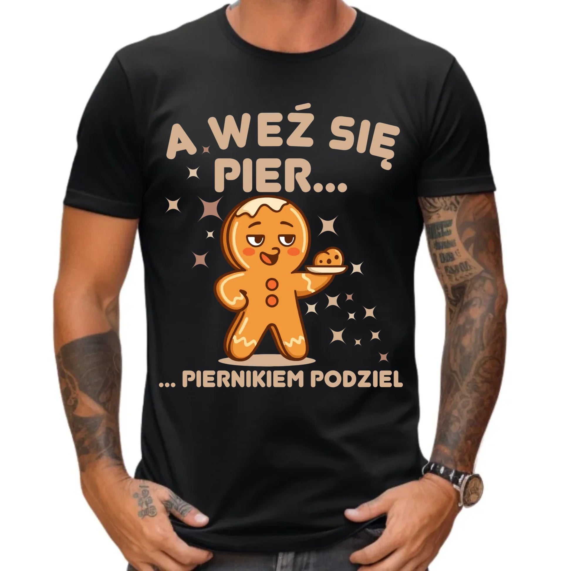 Koszulka męska świąteczna - Piernik A weź się pier... piernikiem podziel BN87 - StoryCups.pl