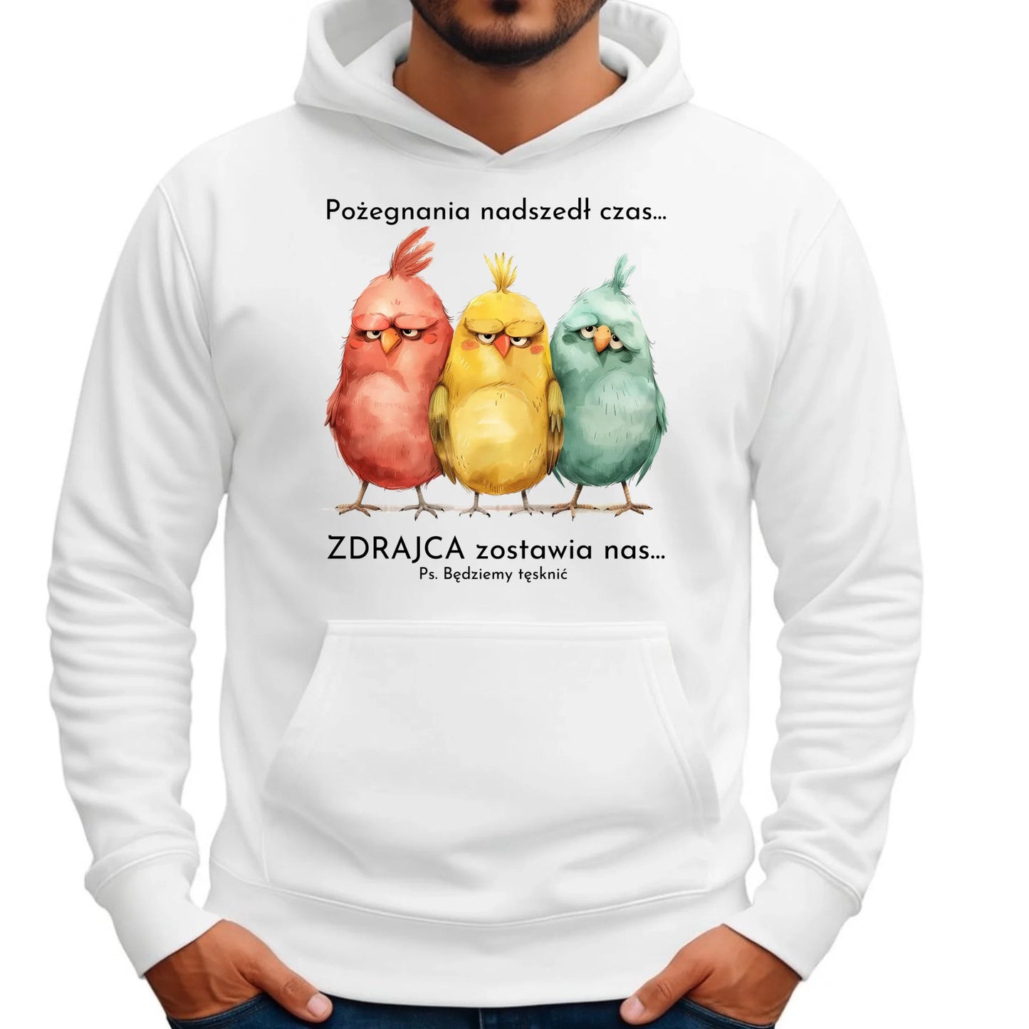 Bluza męska z kapturem na odejście z pracy - Pożegnania nadszedł czas OP05 - StoryCups.pl