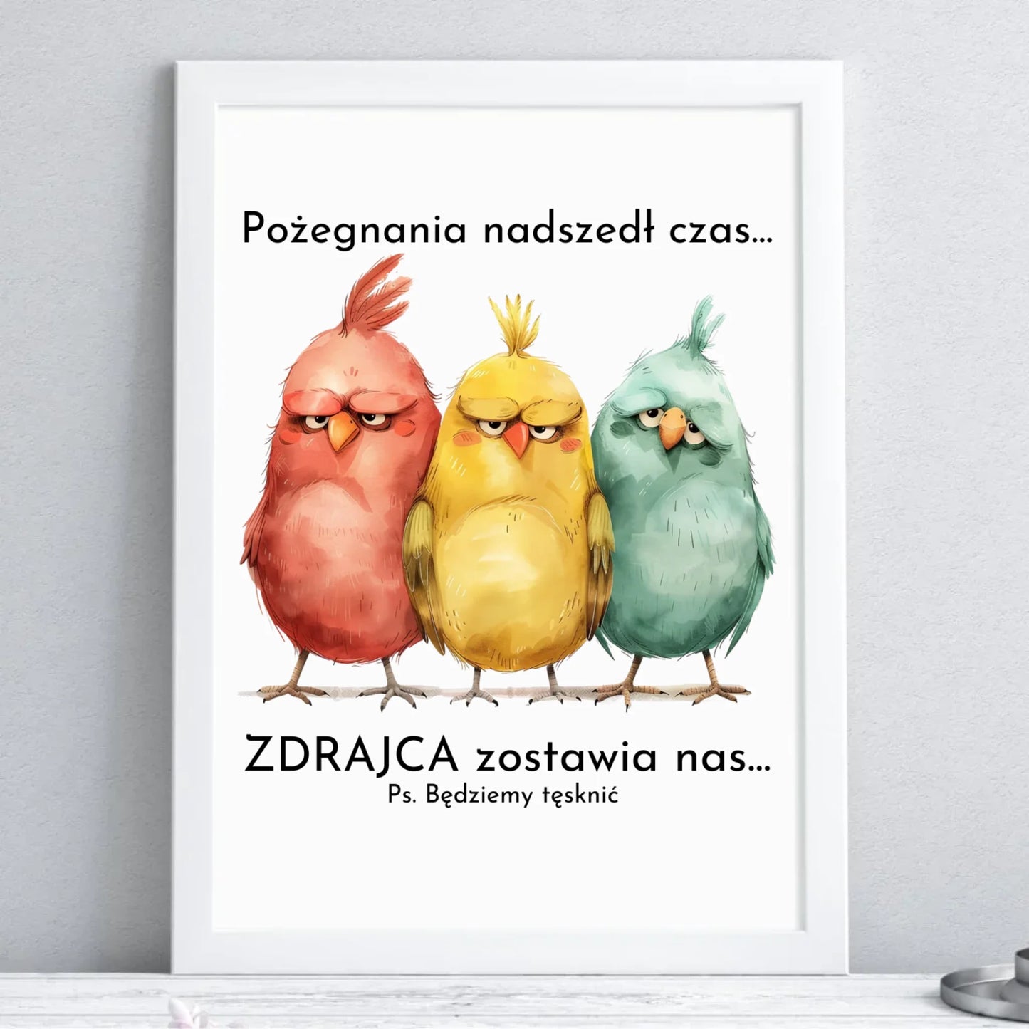 Plakat w ramie na odejście z pracy - Pożegnania nadszedł czas OP05