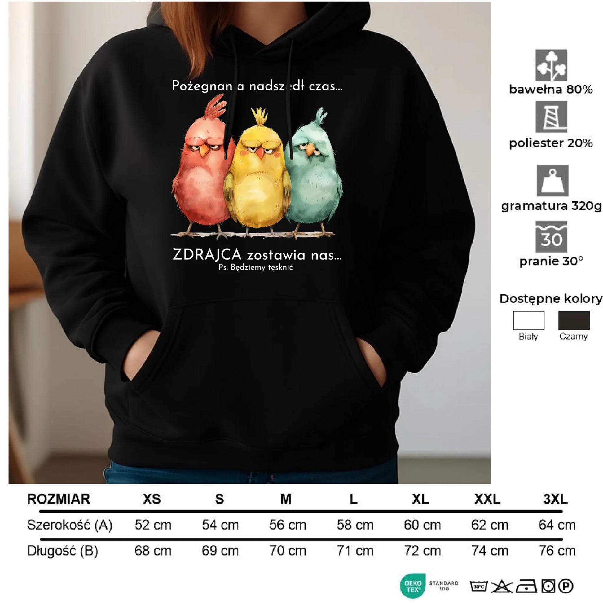 Bluza damska z kapturem na odejście z pracy - Pożegnania nadszedł czas OP05 - StoryCups.pl