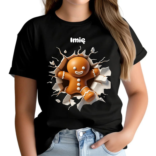 Pierniczek 3D | Personalizowana koszulka damska świąteczna BN81