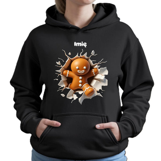 Pierniczek 3D | Personalizowana świąteczna bluza damska z kapturem BN81