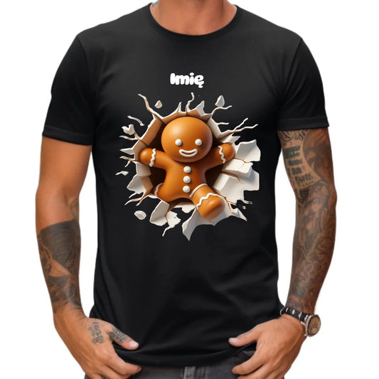 Pierniczek 3D | Personalizowana świąteczna koszulka męska BN81