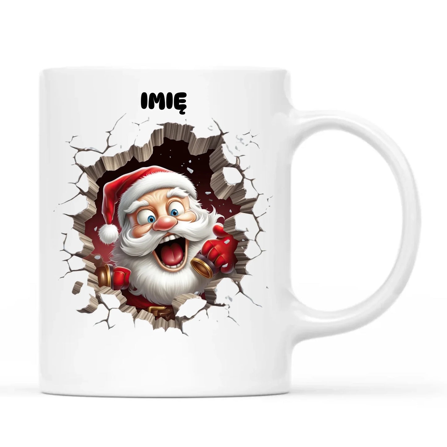 Kubek świąteczny - Mikołaj 3D - personalizowany BN85 - StoryCups.pl