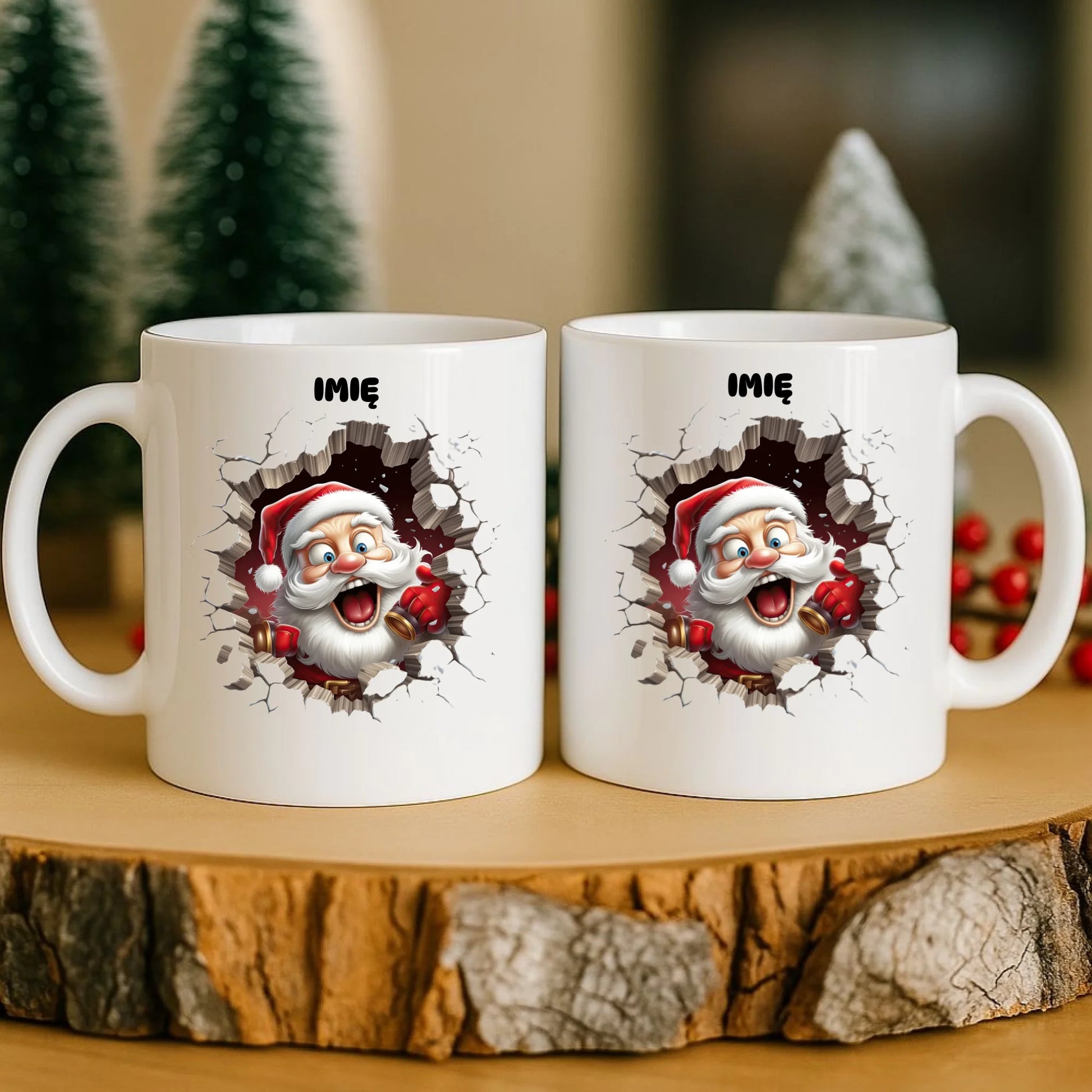 Kubek świąteczny - Mikołaj 3D - personalizowany BN85 - StoryCups.pl