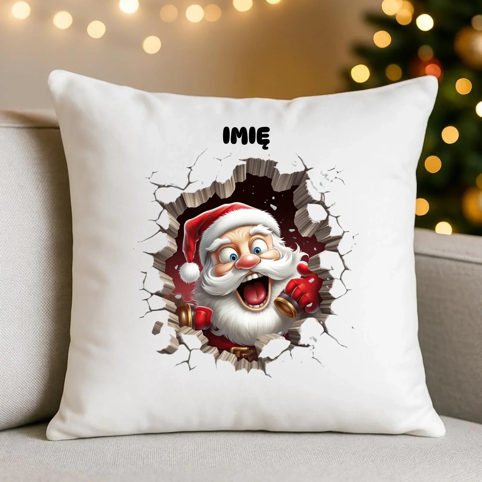 Poduszka świąteczna - Mikołaj 3D - personalizowana BN85 - StoryCups.pl