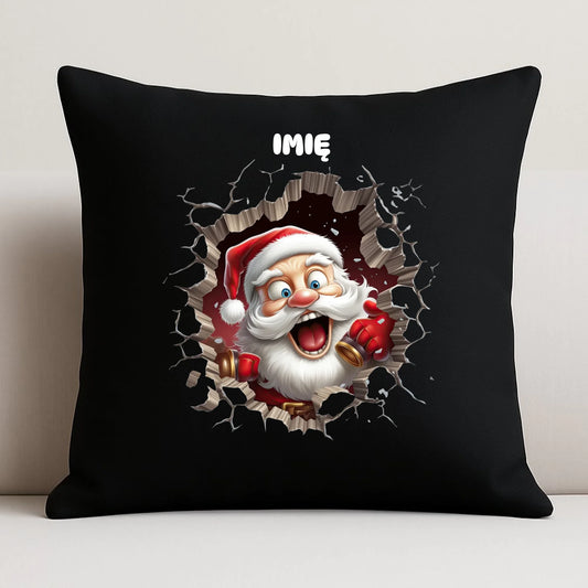 Poduszka dekoracyjna świąteczna - Mikołaj 3D - personalizowana BN85