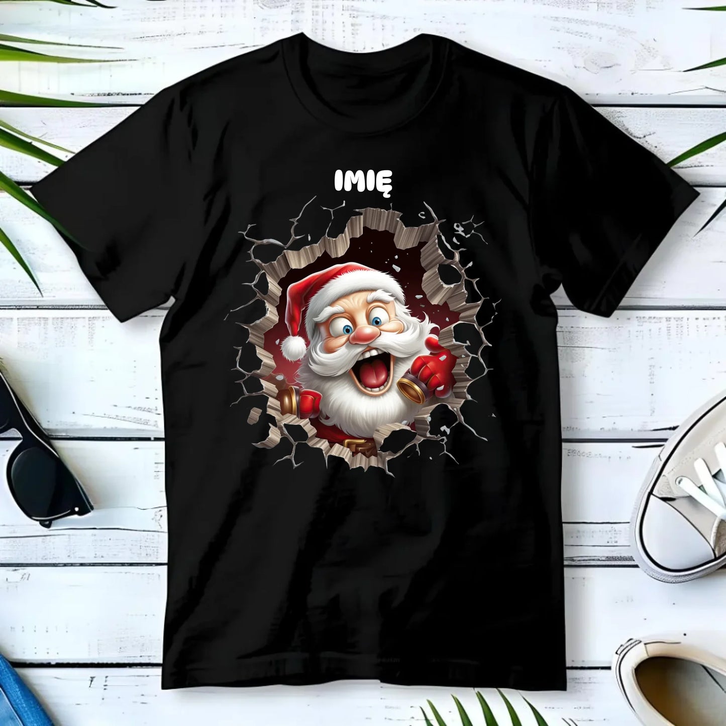 Koszulka męska świąteczna - Mikołaj 3D - personalizowana BN85 - StoryCups.pl