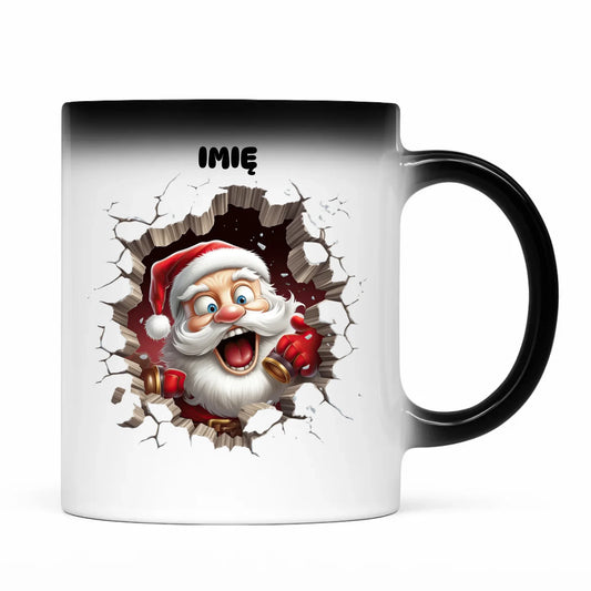 Kubek magiczny świąteczny - Mikołaj 3D - personalizowany BN85