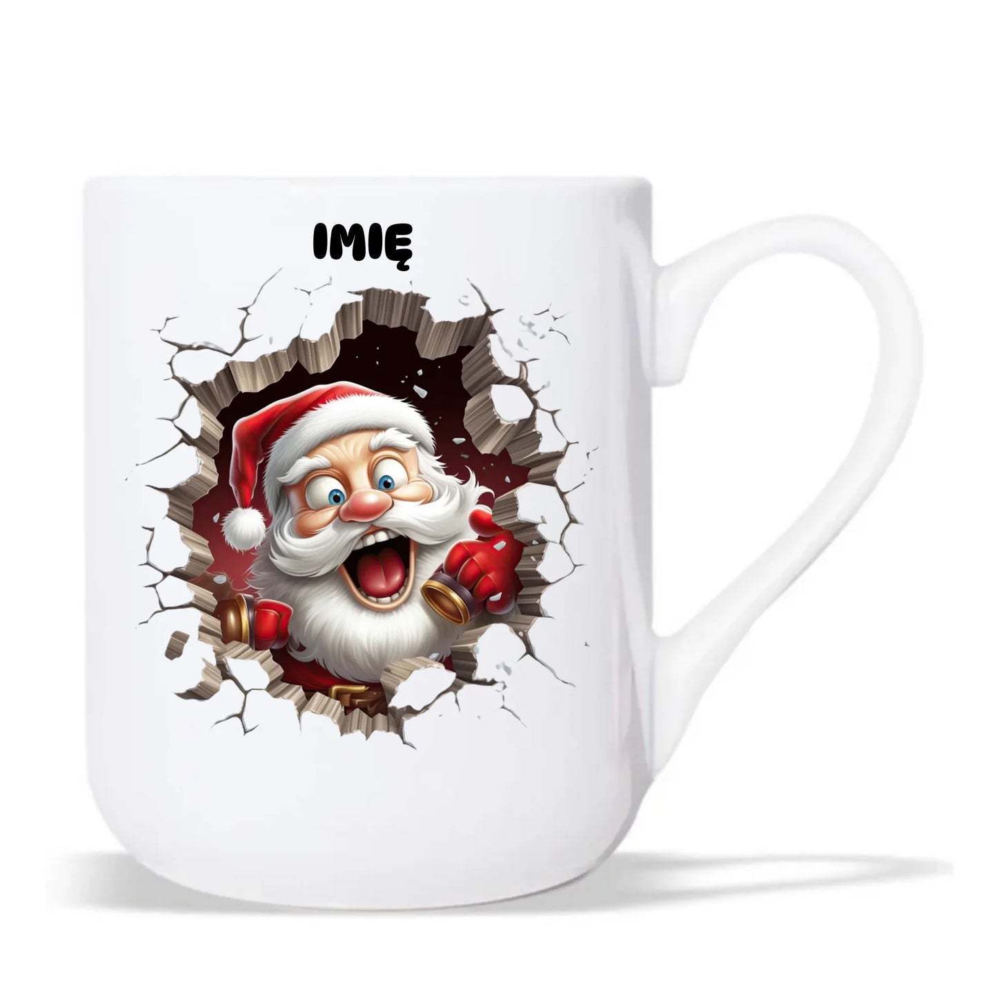 Kubek elegant świąteczny - Mikołaj 3D - personalizowany BN85