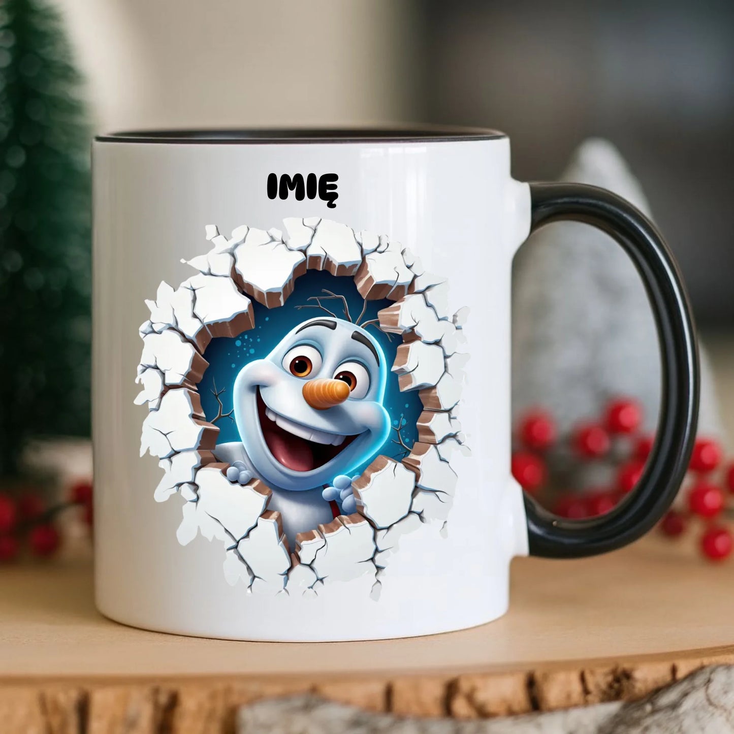 Kubek świąteczny - Bałwan 3D - personalizowany BN84 - StoryCups.pl