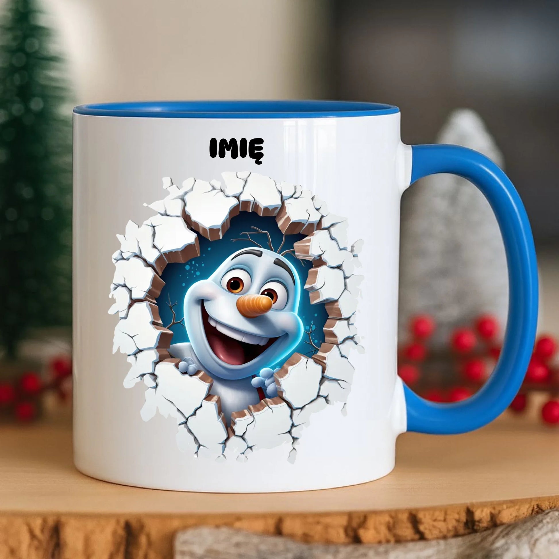 Kubek świąteczny - Bałwan 3D - personalizowany BN84 - StoryCups.pl