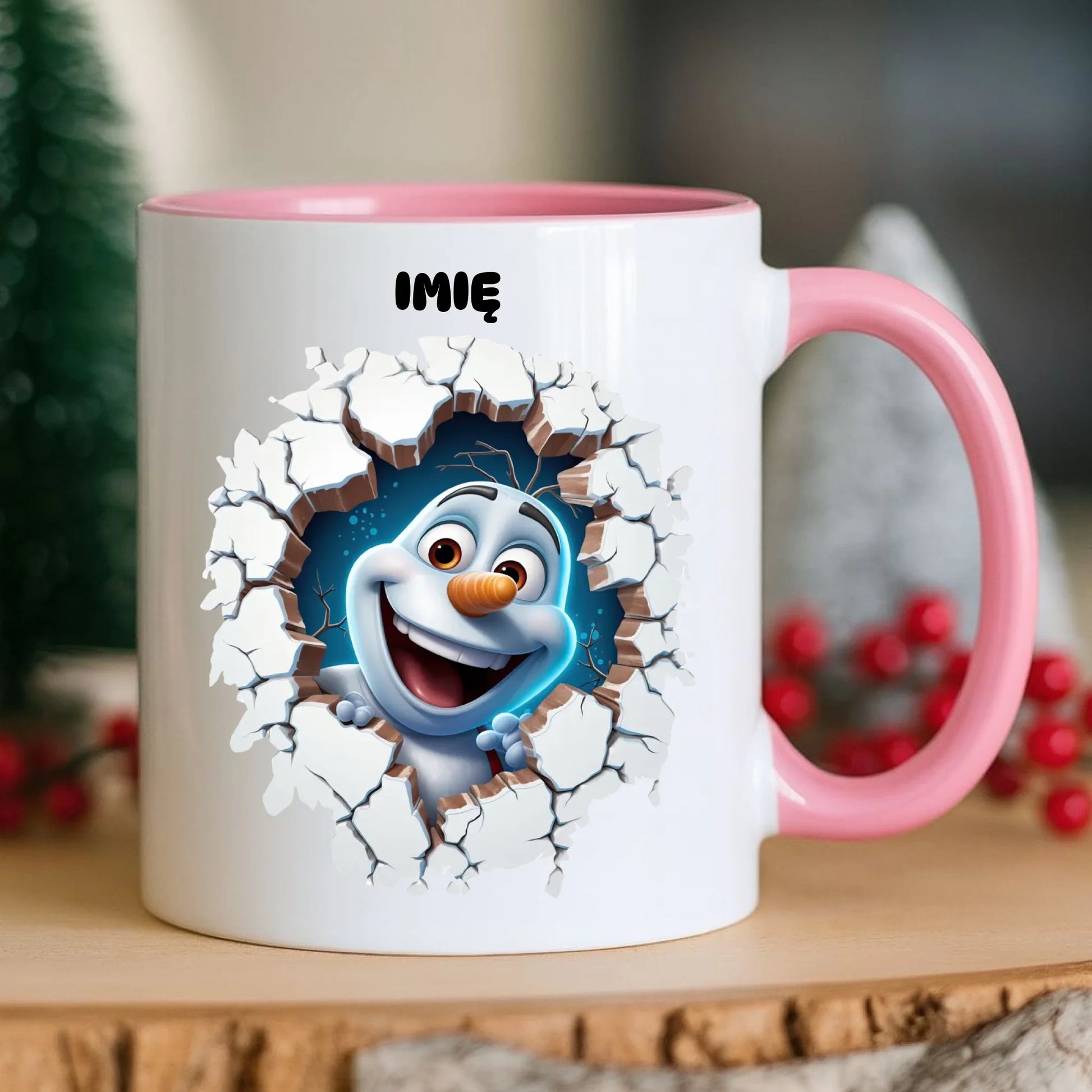 Kubek świąteczny - Bałwan 3D - personalizowany BN84 - StoryCups.pl