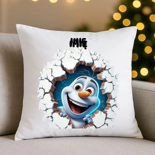 Poduszka świąteczna - Bałwan 3D - personalizowana BN84