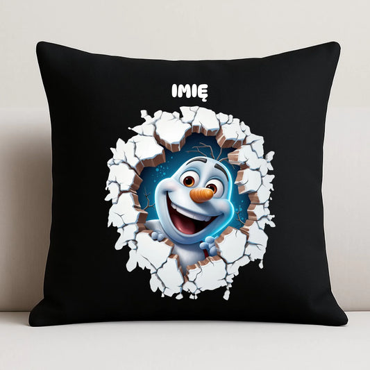 Poduszka dekoracyjna świąteczna - Bałwan 3D - personalizowana BN84