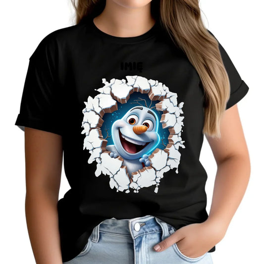 Koszulka damska świąteczna - Bałwan 3D - personalizowana BN84