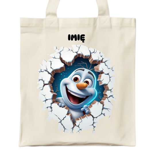 Torba świąteczna - Bałwan 3D - personalizowana BN84 - StoryCups.pl