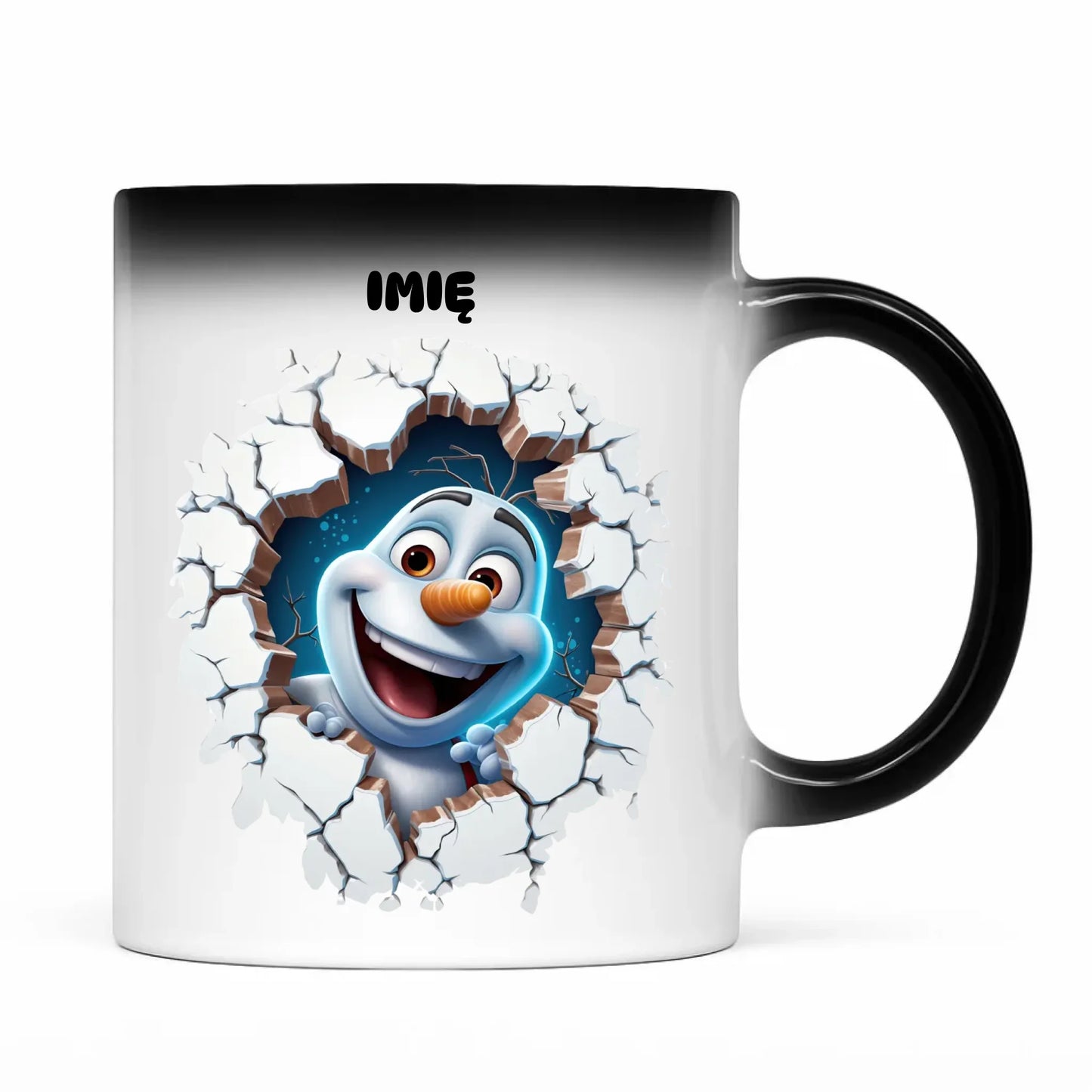 Kubek magiczny świąteczny - Bałwan 3D - personalizowany BN84 - StoryCups.pl