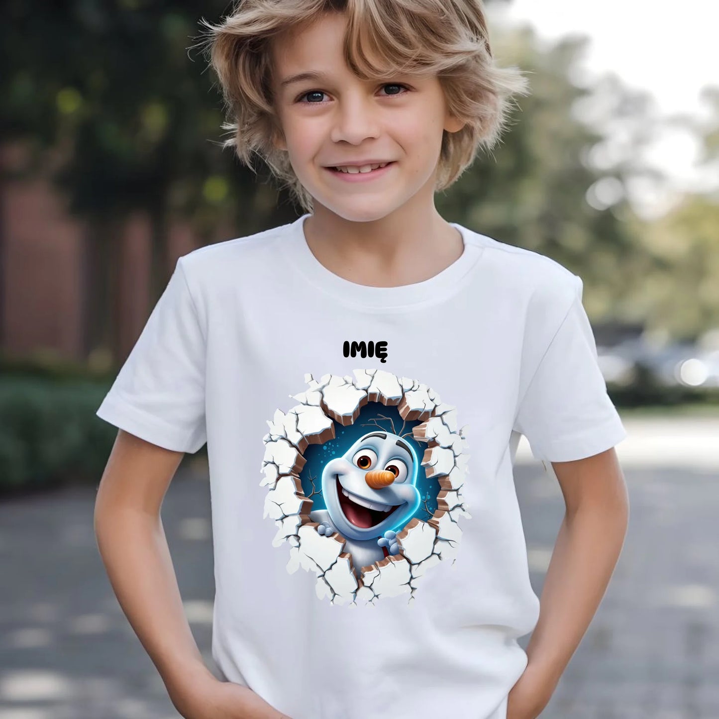 Koszulka dziecięca świąteczna - Bałwan 3D - personalizowana BN84 - StoryCups.pl