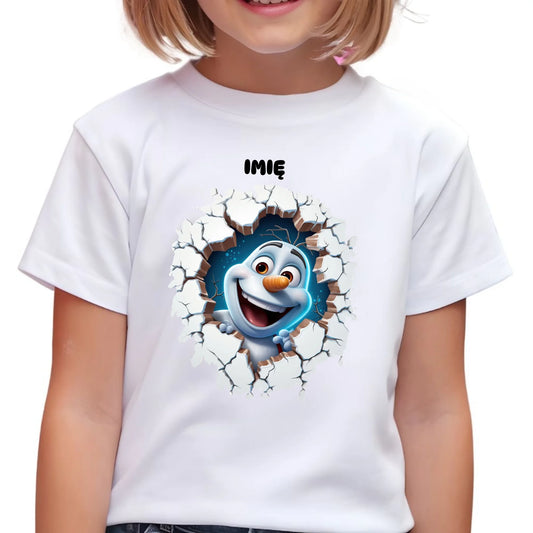 Koszulka dziecięca świąteczna - Bałwan 3D - personalizowana BN84 - StoryCups.pl