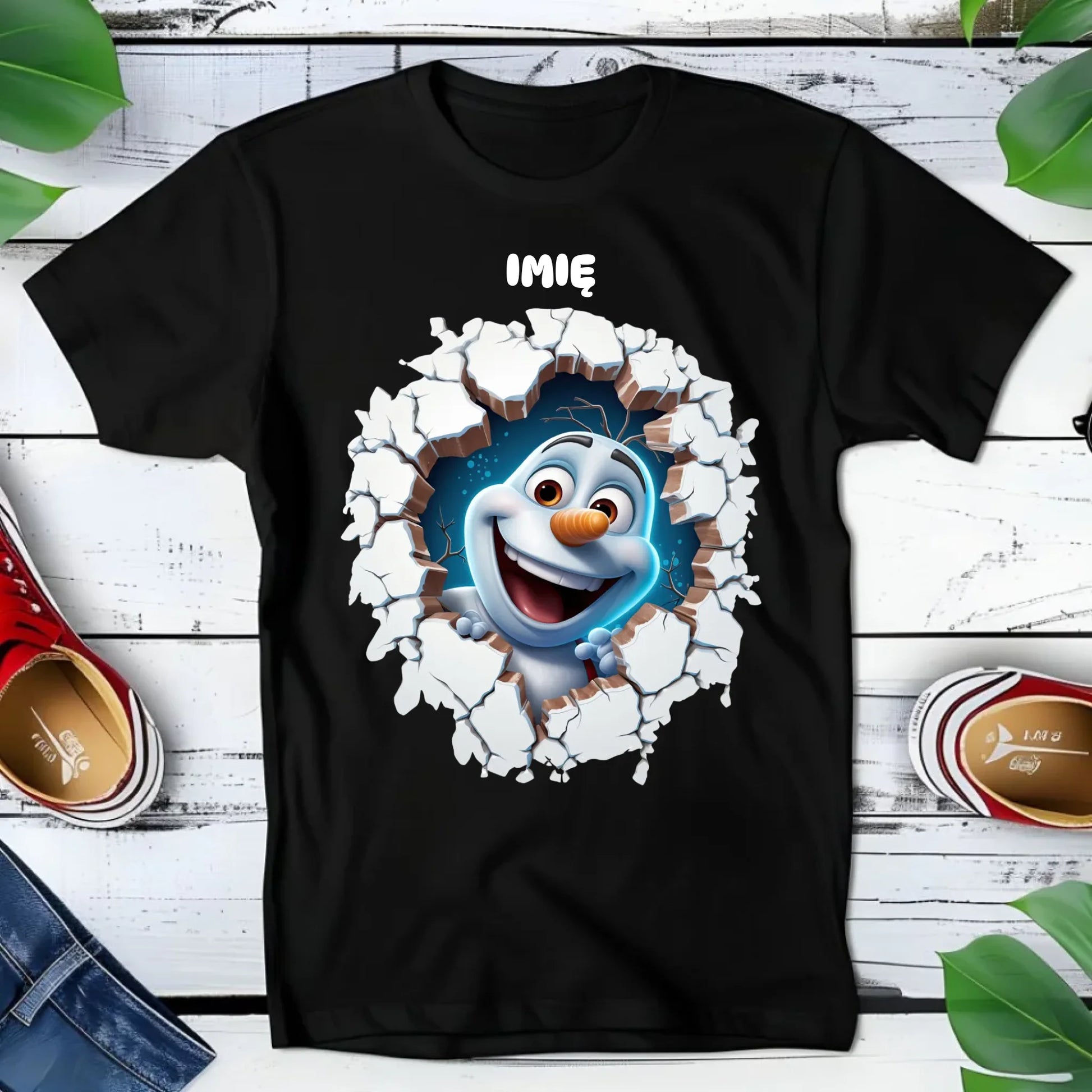 Koszulka dziecięca świąteczna - Bałwan 3D - personalizowana BN84 - StoryCups.pl