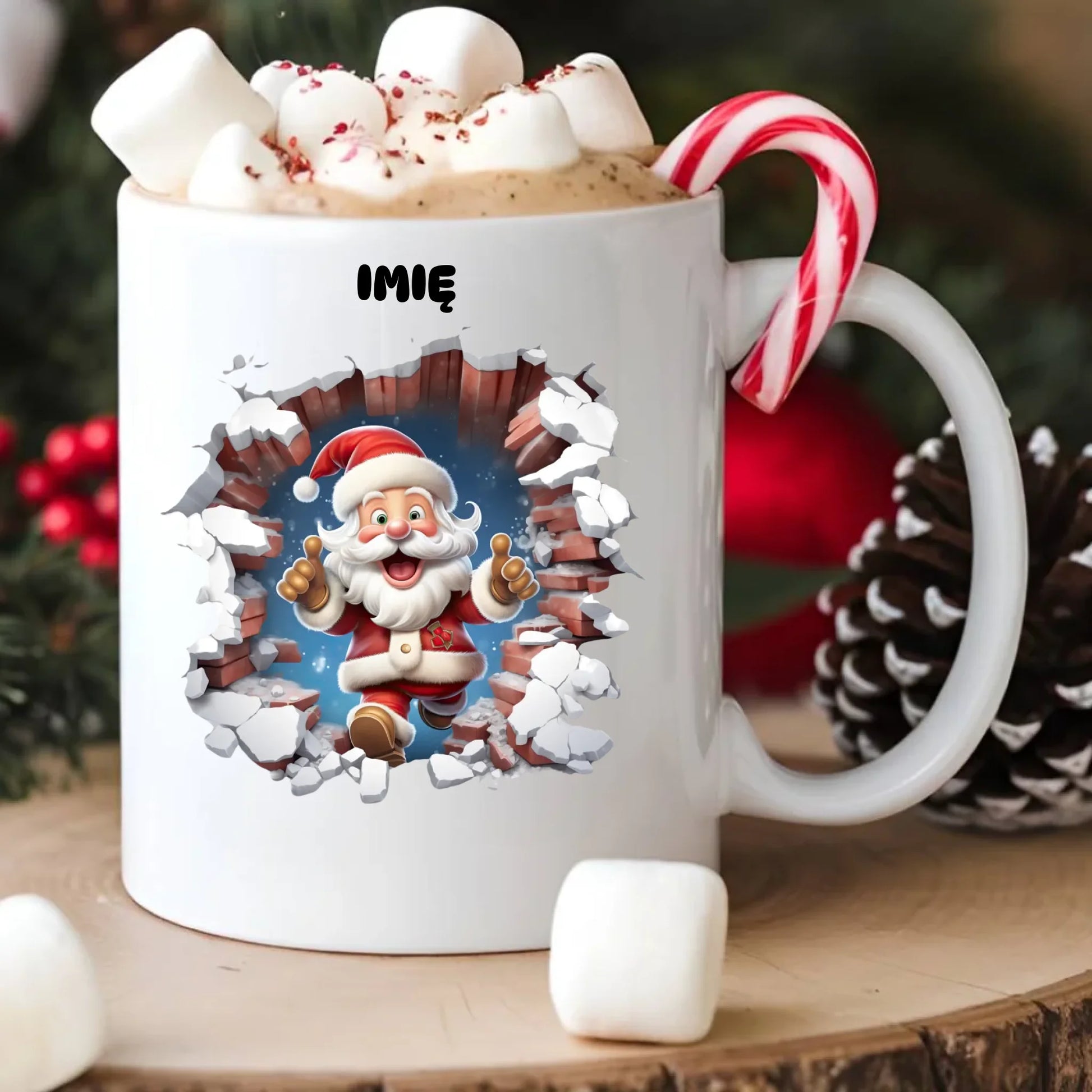 Kubek świąteczny - Mikołaj 3D - personalizowany BN83 - StoryCups.pl