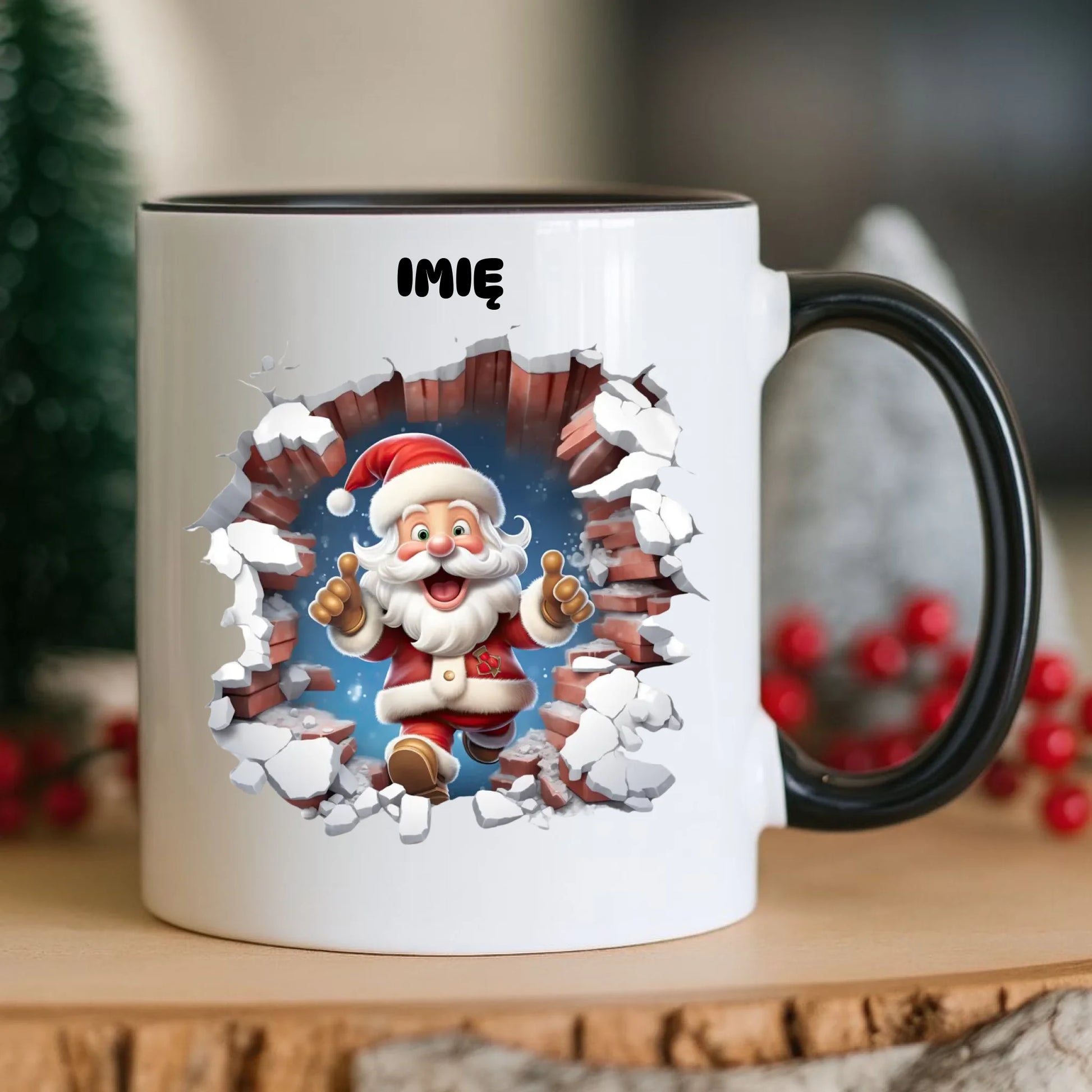 Kubek świąteczny - Mikołaj 3D - personalizowany BN83 - StoryCups.pl
