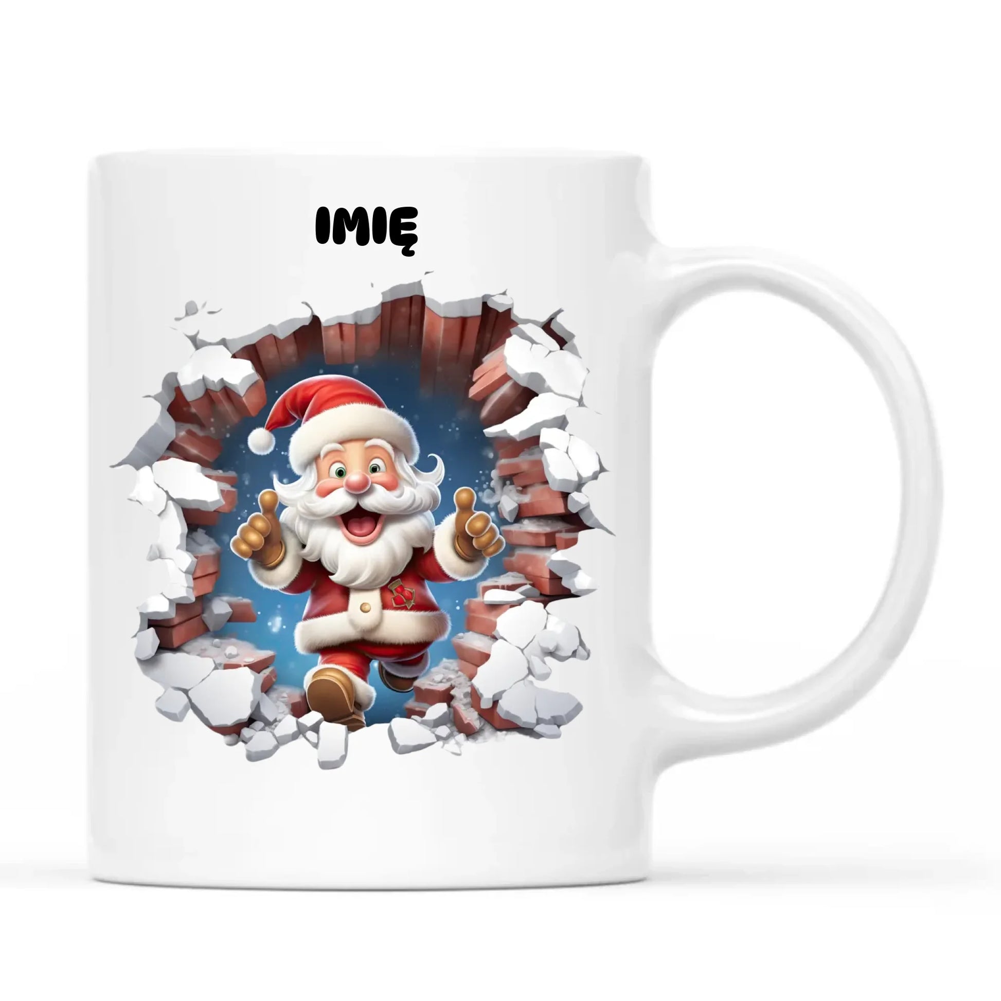 Kubek świąteczny - Mikołaj 3D - personalizowany BN83 - StoryCups.pl