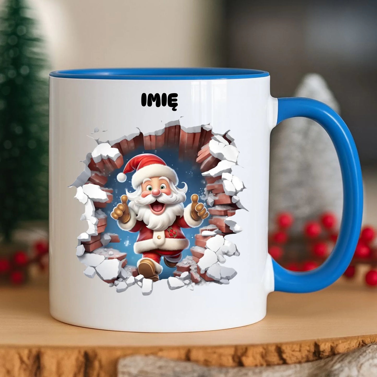 Kubek świąteczny - Mikołaj 3D - personalizowany BN83 - StoryCups.pl