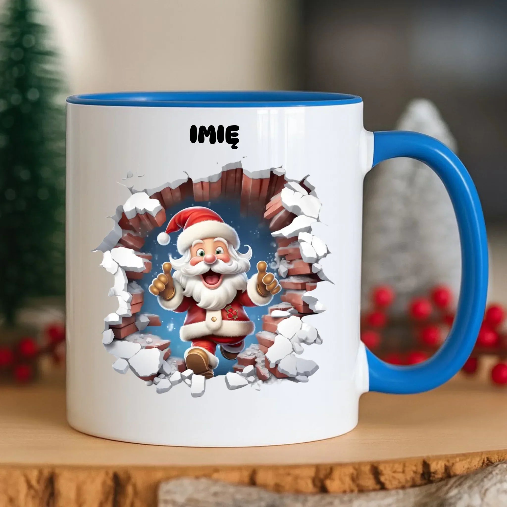Kubek świąteczny - Mikołaj 3D - personalizowany BN83 - StoryCups.pl