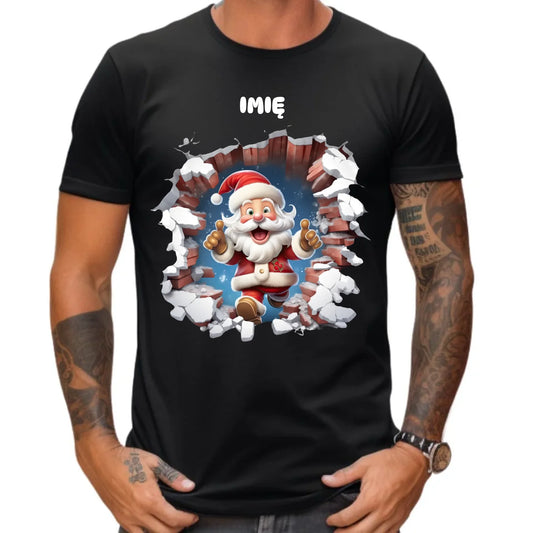 Koszulka męska świąteczna - Mikołaj 3D - personalizowana BN83 - StoryCups.pl