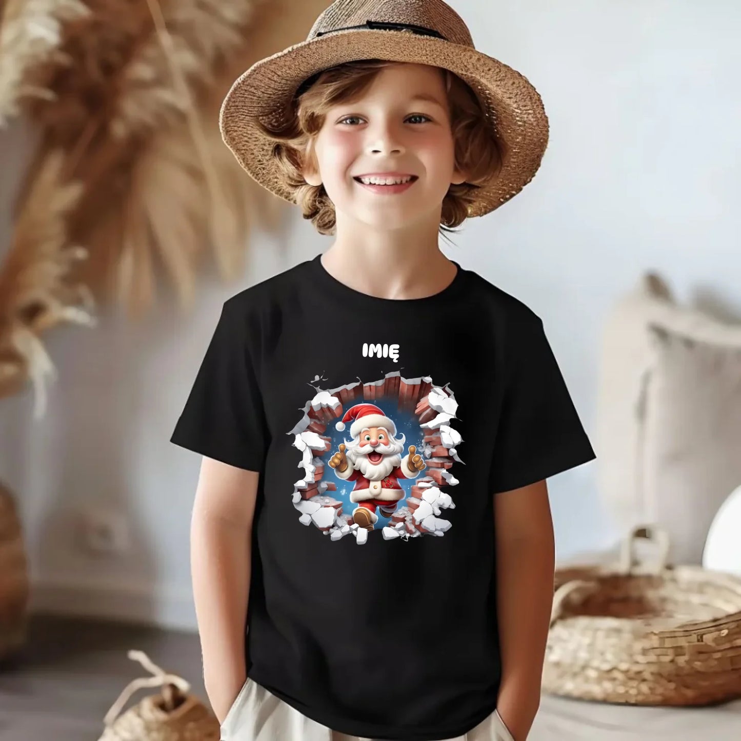 Koszulka dziecięca świąteczna - Mikołaj 3D - personalizowana BN83 - StoryCups.pl