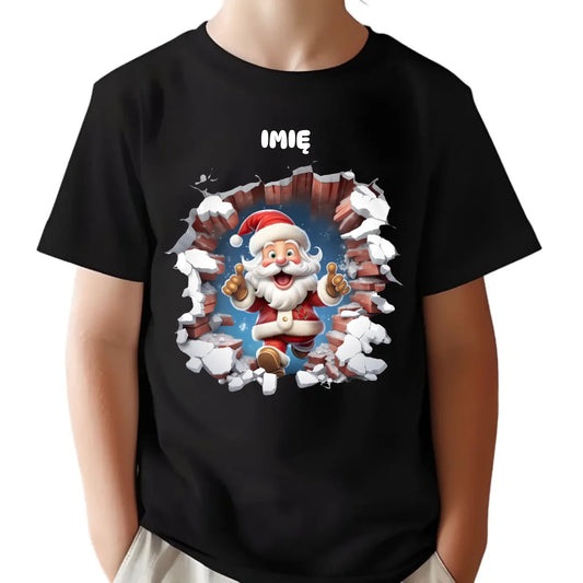 Koszulka dziecięca świąteczna - Mikołaj 3D - personalizowana BN83 - StoryCups.pl